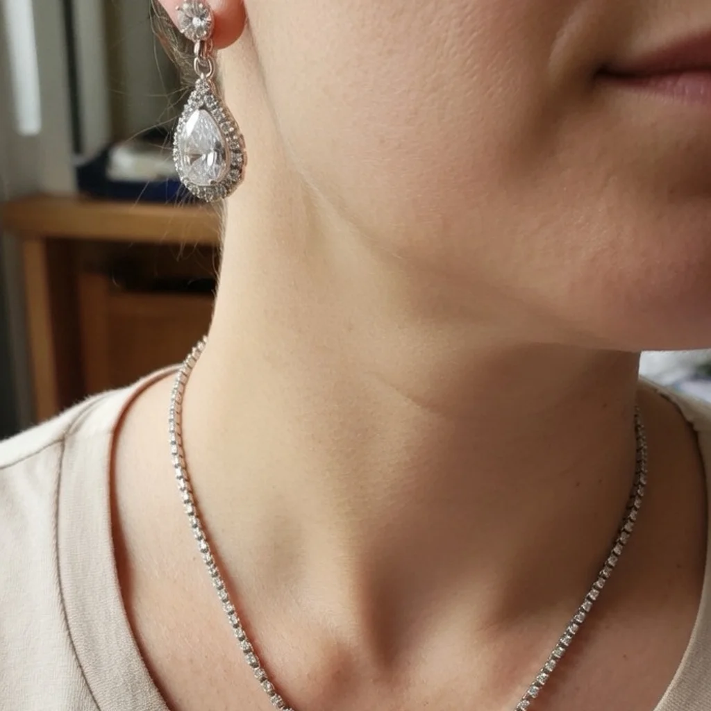 Colar e Brinco de Gota de Moda Feminina para a Temporada de Casamentos – photo 4